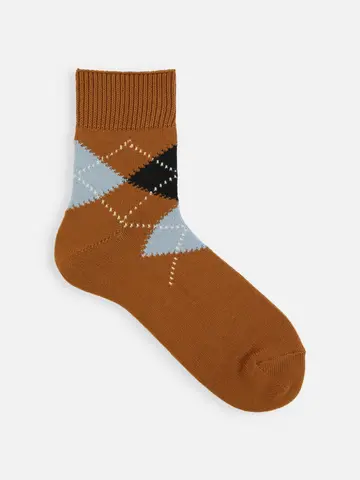 【Tabio MEN】綿アーガイルショート丈ソックス