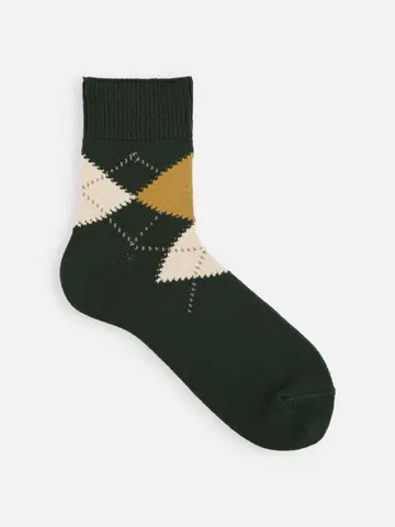 【Tabio MEN】綿アーガイルショート丈ソックス