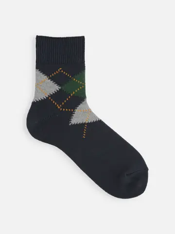 【Tabio MEN】綿アーガイルショート丈ソックス