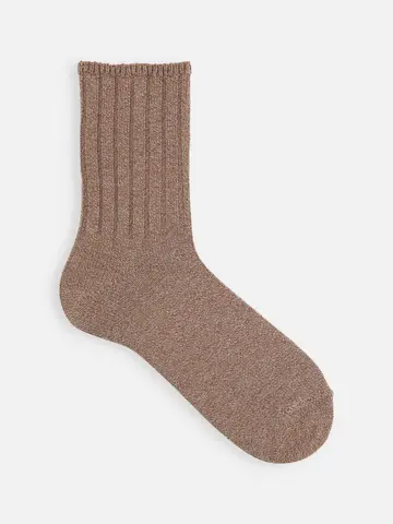 SALE!【Tabio MEN】撚り杢4×2リブベタショート丈ソックス
