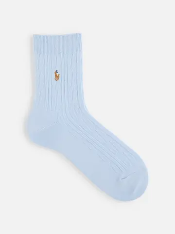 【MEN】RL ケーブル柄ショートクルー丈ソックス