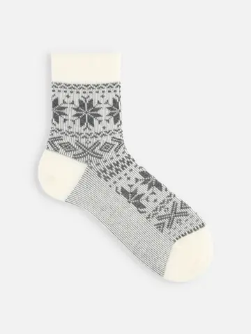 【Tabio MEN】スノーフレイクロークルー丈ソックス