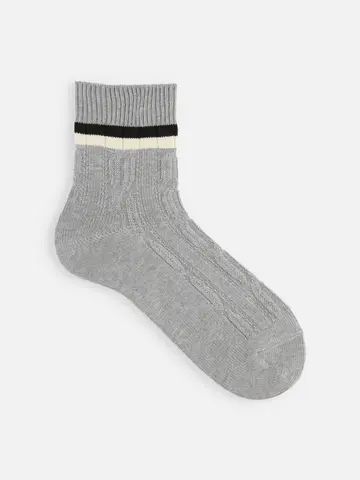 【Tabio MEN】クリケットラインロークルー丈ソックス