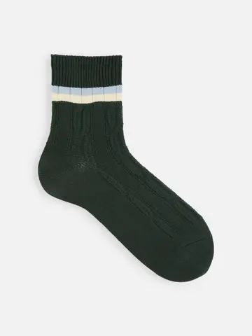 【Tabio MEN】クリケットラインロークルー丈ソックス