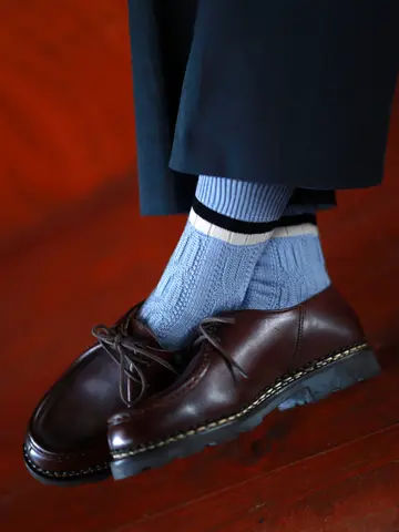【Tabio MEN】クリケットラインロークルー丈ソックス