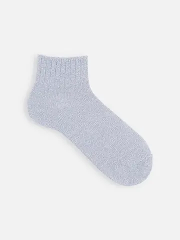 【Tabio MEN】和紙撚り杢リブベタショート丈ソックス