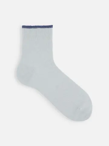 【Tabio MEN】TOP切り替え綿麻引き揃え鹿の子ショート丈ソックス