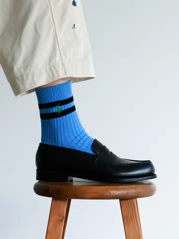 【MEN】POLO ポニー刺繍２本ラインショート丈ソックス