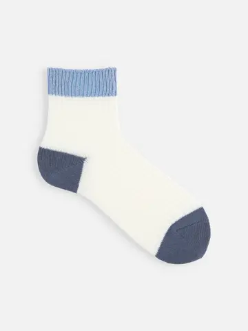 【Tabio MEN】綿麻切替ワッフルショート丈ソックス