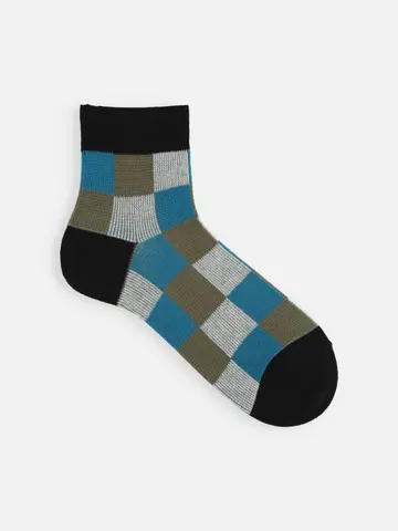 SALE!【Tabio MEN】JQブロックチェックショート丈ソックス