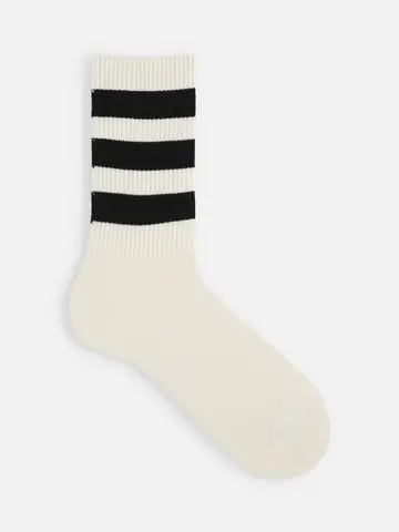 【Tabio MEN】リブベタボーダークルー丈ソックス