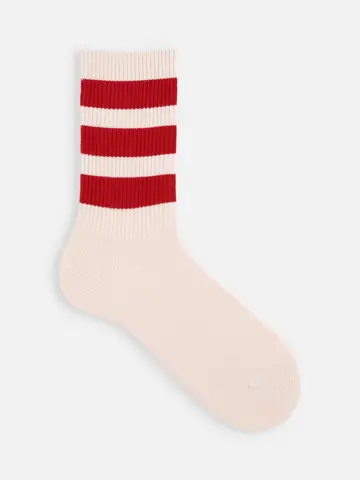 【Tabio MEN】リブベタボーダークルー丈ソックス