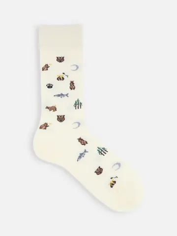 【Tabio MEN】グリズリー柄レギュラー丈ソックス