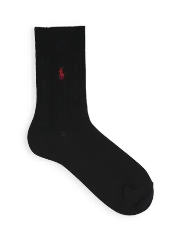 【MEN】POLO ポニー刺繡ケーブル柄レギュラー丈ソックス
