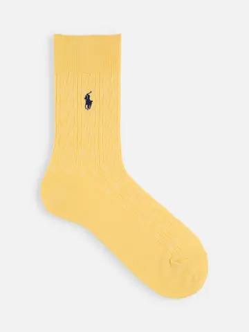 POLO ポニー刺繡ケーブル柄レギュラーソックス