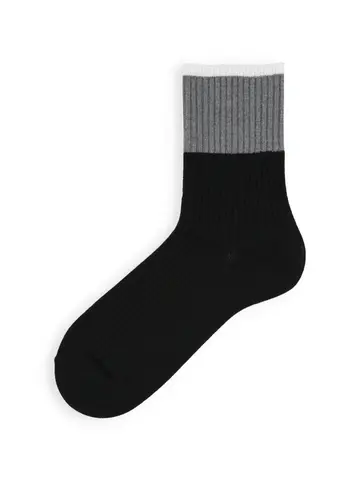 【Tabio MEN】コントラストリブソックス