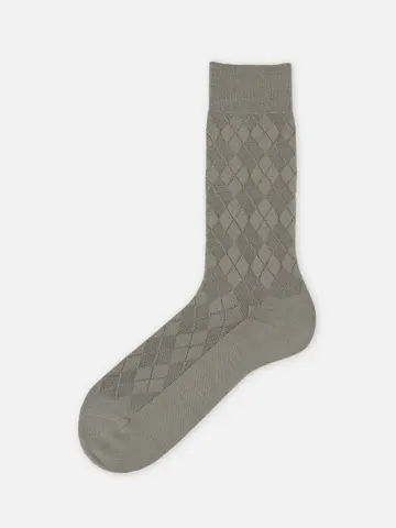 【SALE】メンズ ウール総ダイヤレギュラーソックス