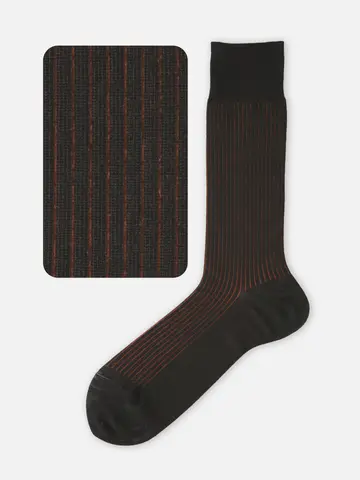 メンズ スーピマストライプレギュラー丈ソックス