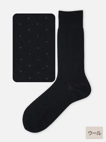 【Tabio MEN】WOOLピンドットレギュラー丈ソックス