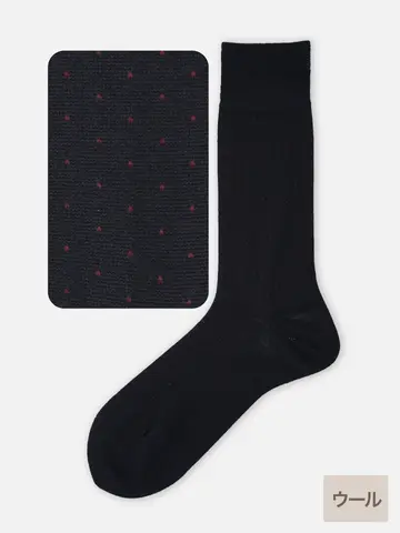 【Tabio MEN】WOOLピンドットレギュラーソックス（27.0～28.0cm）