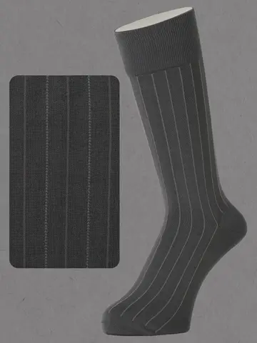 【Tabio MEN】 連続シルケット ストライプレギュラー丈ソックス