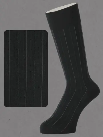 【Tabio MEN】 連続シルケット ストライプレギュラー丈ソックス