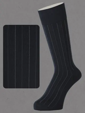 【Tabio MEN】 連続シルケット ストライプレギュラー丈ソックス