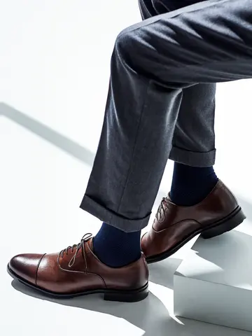 【Tabio MEN】スーピマJQヘリンボーンレギュラー丈ソックス（27.0～29.0cm）