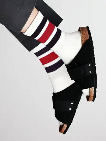 【Tabio MEN】アメリブクッションパイルラインクルー丈ソックス