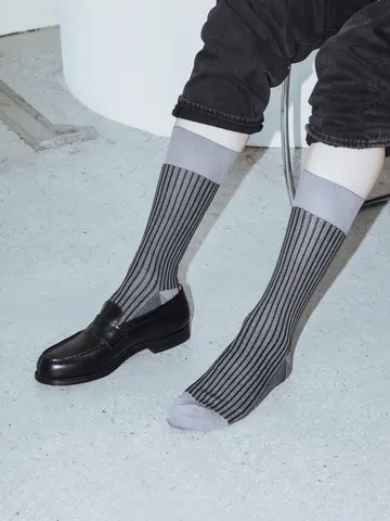 【Tabio MEN】JQストライプ柄レギュラーソックス