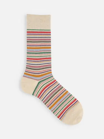 【Tabio MEN】カラフルマルチボーダーソックス(27.0～29.0cm)