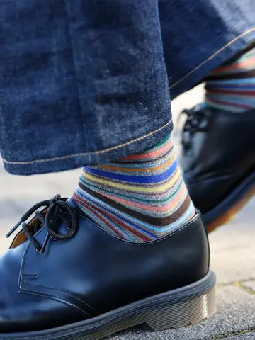 【Tabio MEN】カラフルマルチボーダーソックス(27.0～29.0cm)