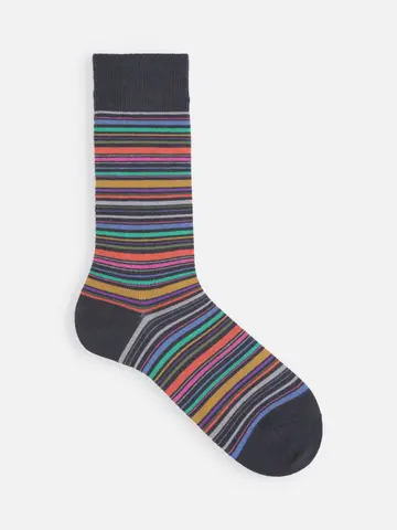 【Tabio MEN】カラフルマルチボーダーソックス