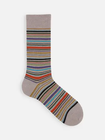 【Tabio MEN】カラフルマルチボーダーソックス