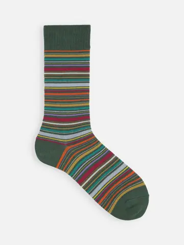 【Tabio MEN】カラフルマルチボーダーソックス