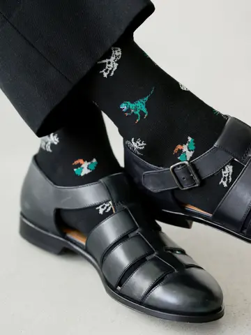 【Tabio MEN】恐竜柄レギュラーソックス(27.0～29.0cm)