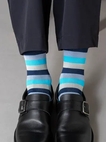 SALE!【Tabio MEN】Tabio chic マルチカラーボーダーソックス
