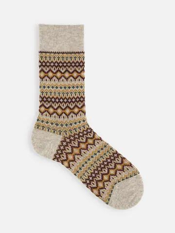 【Tabio MEN】紡毛フェアアイルニットレギュラーソックス