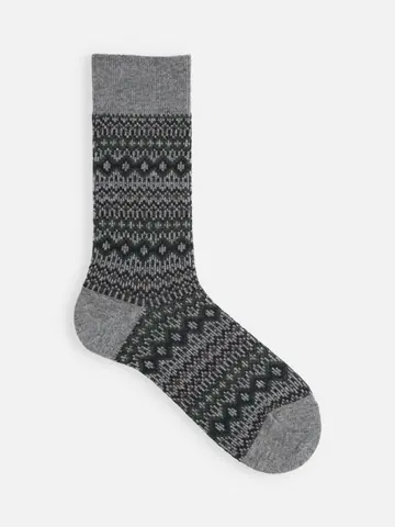 【Tabio MEN】紡毛フェアアイルニットレギュラーソックス