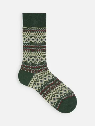 【Tabio MEN】紡毛フェアアイルニットレギュラーソックス