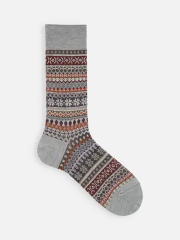 【Tabio MEN】WOOLボーダーフェアアイルレギュラーソックス