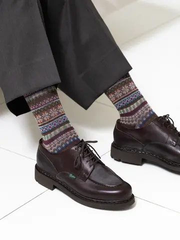 【Tabio MEN】WOOLボーダーフェアアイルレギュラーソックス