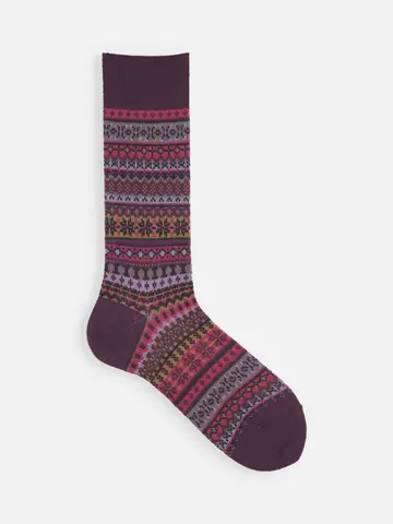 【Tabio MEN】WOOLボーダーフェアアイルレギュラーソックス