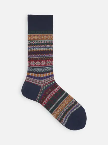 【Tabio MEN】WOOLボーダーフェアアイルレギュラーソックス