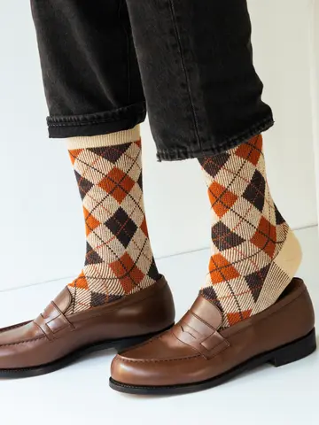 【Tabio MEN】ハウスチェックレギュラー丈ソックス