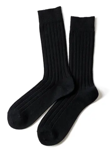 【Tabio MEN】WOOL太リブレギュラーソックス