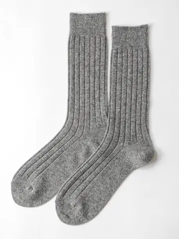 【Tabio MEN】WOOL太リブレギュラーソックス