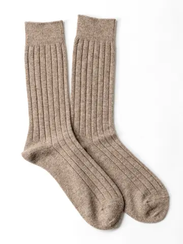 【Tabio MEN】WOOL太リブレギュラーソックス