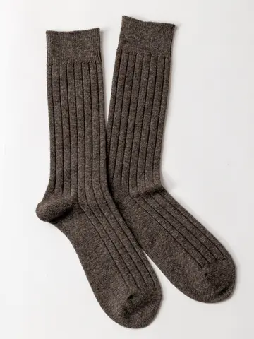 【Tabio MEN】WOOL太リブレギュラーソックス