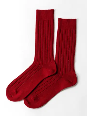 【Tabio MEN】WOOL太リブレギュラーソックス